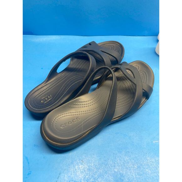 Crocs Women’s Iconic Spa Pool Slides Comfort Sandals Strappy Slip On Blue 10 - Picture 8 of 10